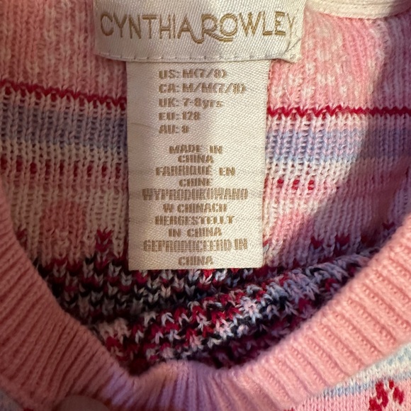 Cynthia Rowley Girls Christmas Knit Dress - Picture 2 of 2